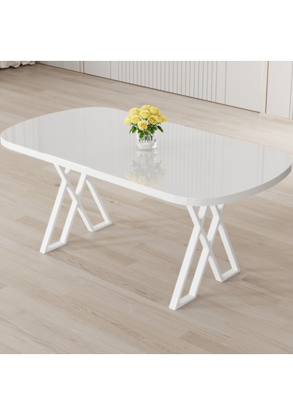 Kaye Serisi Mdf 90X168 Sabit Beyaz Mutfak Masası