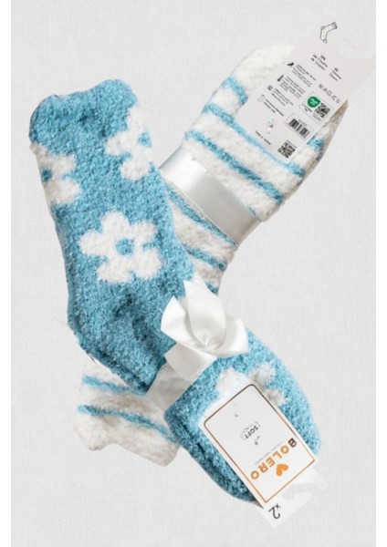 Kadın Peluş Pofuduk Çorap 2'li Set Peluş Ev Çorabı, Uyku Çorabı modelleri