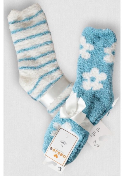 Kadın Peluş Pofuduk Çorap 2'li Set Peluş Ev Çorabı, Uyku Çorabı fırsatları