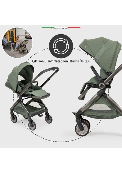 Rotabile Premium Çift Yönlü Bebek Arabası Yeşil indirimleri