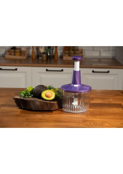 3 Bıçaklı Üstten Basmalı El Rondosu – Pratik Sebze, Meyve ve Soğan Doğrayıcı | Hızlı ve Kolay Kullanım