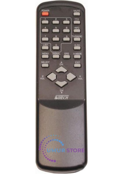 Siyah Eski H07 Uydu Alıcı Kumandası