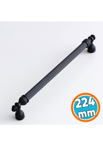 Mobilya Mutfak Dolabı Çekmece Dolap Kulpları Kapak Kulpu Kulbu Siyah (224 Mm-22.4 Cm) Metal Kulp