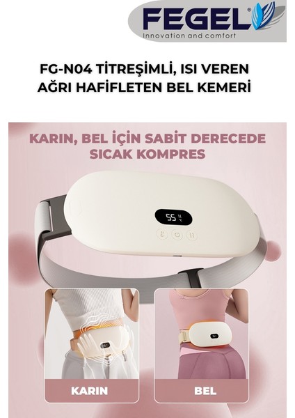 FG-N04 Titreşim, Isı Veren Şarjlı Özel Gün Kemeri – Regl, Karın ve Bel Ağrı Hafifleten Masaj Cihazı fiyatları