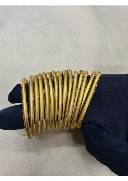 4 gr (Gram) Simli Şarnel Bilezik 22 Ayar Altın Yatırımlık