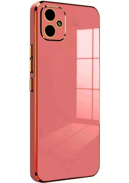 Samsung Galaxy A05 Kılıf Parlak Yapılı Esnek Volet Silikon Kapak