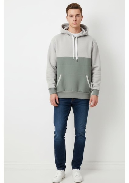 Erkek Pamuklu 2 Renk Üç Ip Şardonlu Basic Kapüşonlu Sweatshirt fiyatları