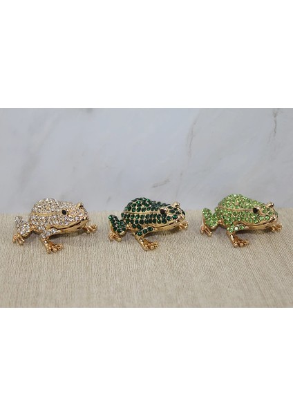 Swarovski Taşlı Minik Figür - Kurbağa Model 2