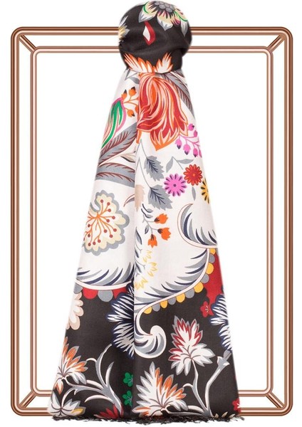 Ipekevi Desenli Ipek Şal - Taç Yaprak Desenli - Siyah fiyatları