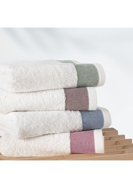 Kayla 4'lü El / Yüz Havlu Seti - Ekru / Renkli