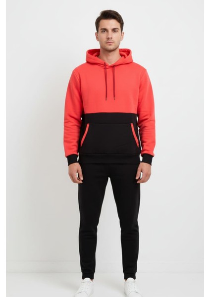 Erkek Pamuklu 2 Renk Üç Ip Şardonlu Basic Kapüşonlu Sweatshirt fiyatları