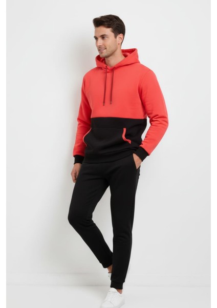 Erkek Pamuklu 2 Renk Üç Ip Şardonlu Basic Kapüşonlu Sweatshirt modelleri