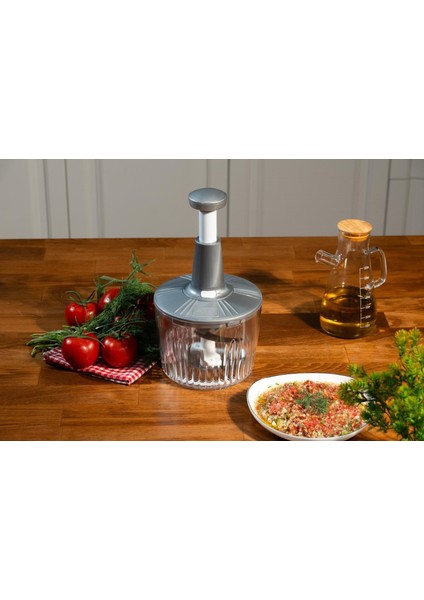 3 Bıçaklı Üstten Basmalı El Rondosu – Pratik Sebze, Meyve ve Soğan Doğrayıcı | Hızlı ve Kolay Kullanım