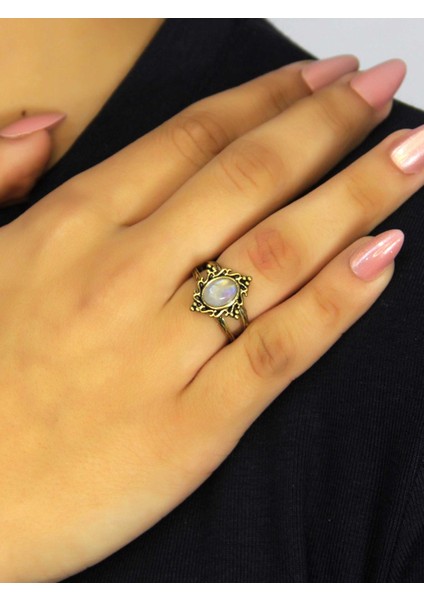 Doğal Taş Aytaşı Doğal Taşlı Antik Model Kadın Ayarlanabillir Yüzük EUY71AY fiyatları