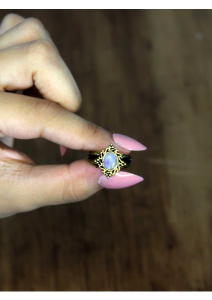 Doğal Taş Aytaşı Doğal Taşlı Antik Model Kadın Ayarlanabillir Yüzük EUY71AY modelleri