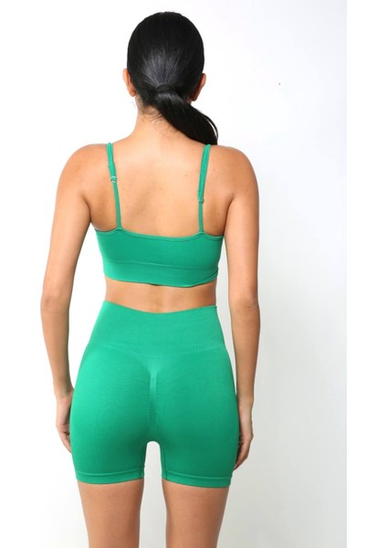 Sevinç Tekstil Yüksek Bel Dikişsiz Toparlayıcı Spor Şort – Yeşil fiyatları