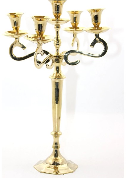 Pirinç 5'li Şamdan