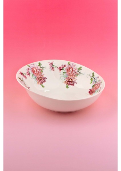 Krizantem Büyük Boy Porselen Salata Kasesi