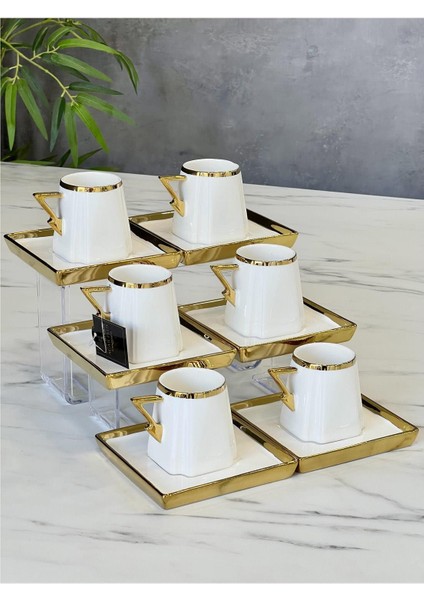 Camillo Lüx Porselen 6 Lı Fincan Takımı Gold