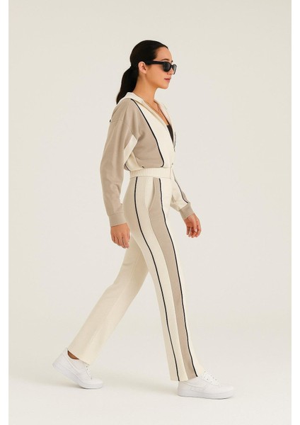 Şeritli Eşofman Takım M2381 Beyaz fiyatları