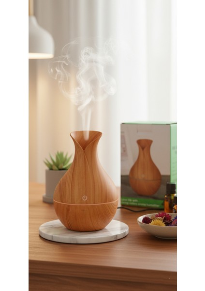 Ahşap Görünümlü Mini Aroma Difüzör & Nemlendirici