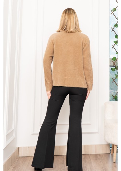 Sahte Dikiş Detaylı Yün Sakal Taş Düğmeli Hırka 25202 fiyatları