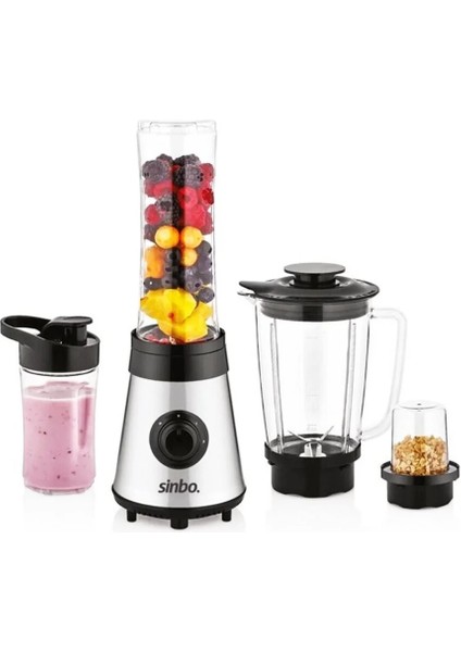 Buz Kırıcı - Kahve Öğütücü Hazneli - Şişeli Çok Amaçlı Smoothıe Blender 800ML - 500W SHB-3190 (5148)