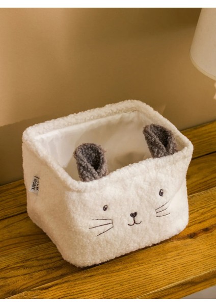 Ekru Pelüş Banyo Organizer 22 cm modelleri