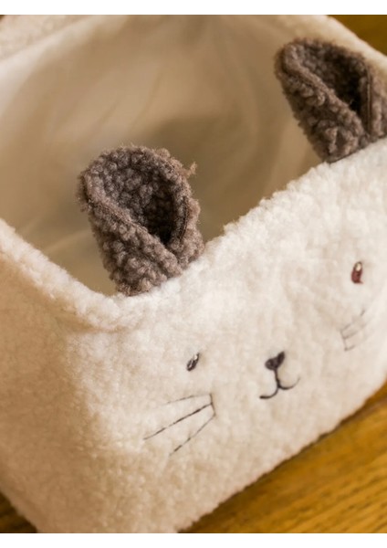 Ekru Pelüş Banyo Organizer 22 cm fırsatları