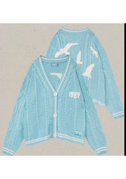 Mavi 1989 (Taylor's Version) Cardigan Oversize Hırka ,bebe -Uçuk Mavi Oversize Kadın Hırka