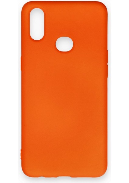 Samsung Galaxy A10S Kılıf Içi Kadife Kaplı Nano Silikon Kapak - Turuncu