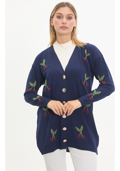 Kiraz Desenli Merserize Triko Hırka fiyatları