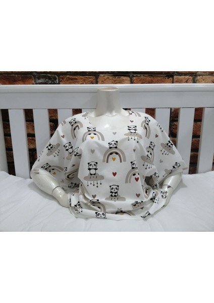 Panda Desenli Emzirme Önlüğü