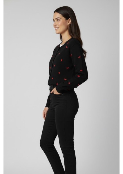 Desenli Triko Hırka M3221K26 Siyah modelleri