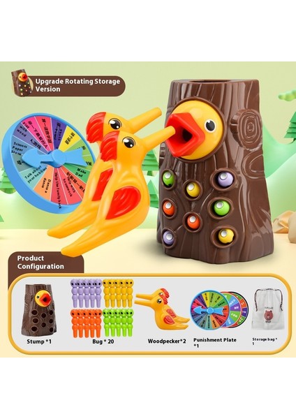 Çocuk Ağaçkakan Oyuncakları Puzzle Erken Eğitim Balık Tutma Böcek Yakalama Oyunu Manyetik Kuş Böcek Yakalama Ebeveyn-Çocuk Etkileşimi (Yurt Dışından)