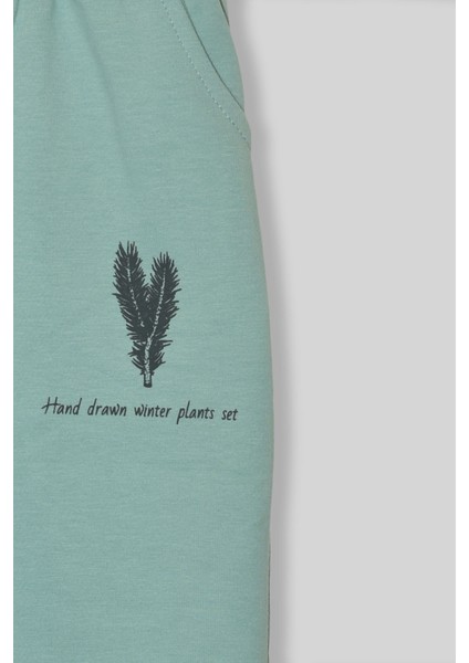 Kız Çocuk %100 Organik Pamuk Bitki Baskılı Yumuşacık Trend Eşofman Takımı - 1008 fiyatları