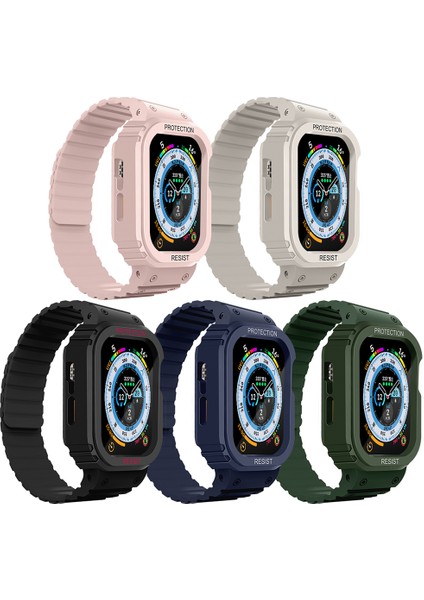 Apple Watch 40MM Airshield Edition Tasarımlı Kasa Koruyuculu Silikon Kordon