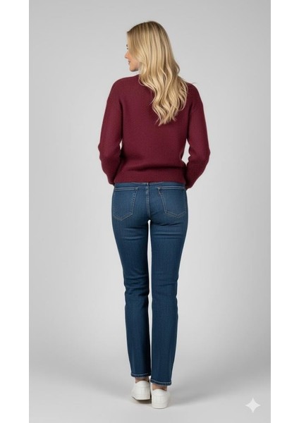 Kadın Düğmeli Yumuşak Triko Hırka M7361K26 Bordo fırsatları