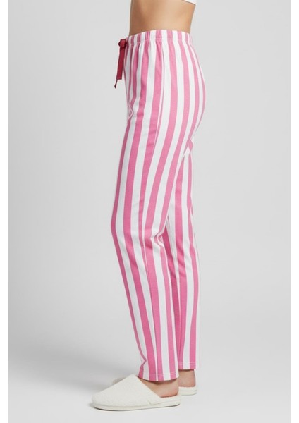Kadın Çizgili Pijama Altı M4536K26 Pembe fırsatları