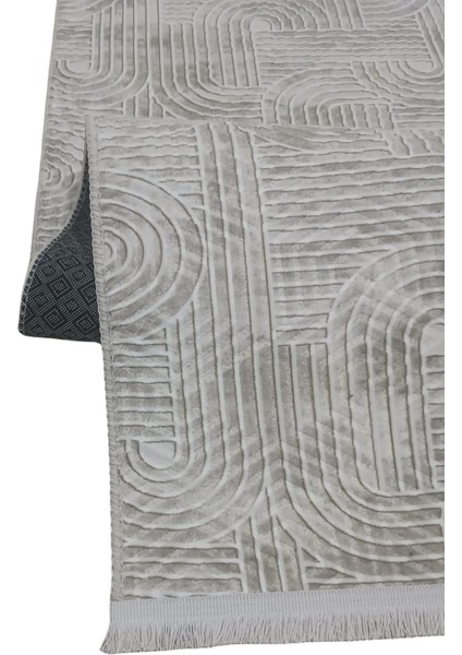 Smart Diamond Krem Saçaklı Kabartmalı Yıkanabilir Kaymaz Taban Kesme Yolluk Halı fırsatları