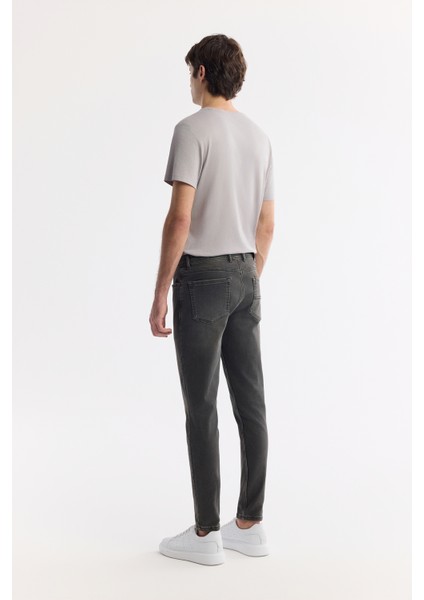 Erkek Gri Eskitme Yıkama Rio Skinny Fit Jean Pantolon A42Y3512
