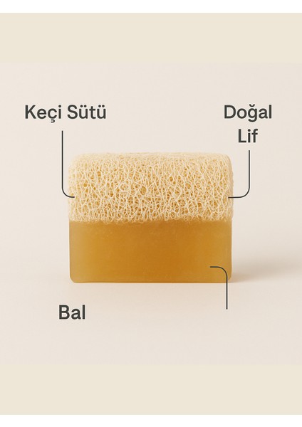 Doğal Keçi Sütü ve Bal Lifli Sabun 100 gr | El Yapımı, Nemlendirici ve Peeling Etkili fiyatları