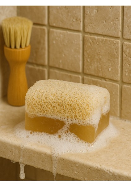 Doğal Keçi Sütü ve Bal Lifli Sabun 100 gr | El Yapımı, Nemlendirici ve Peeling Etkili