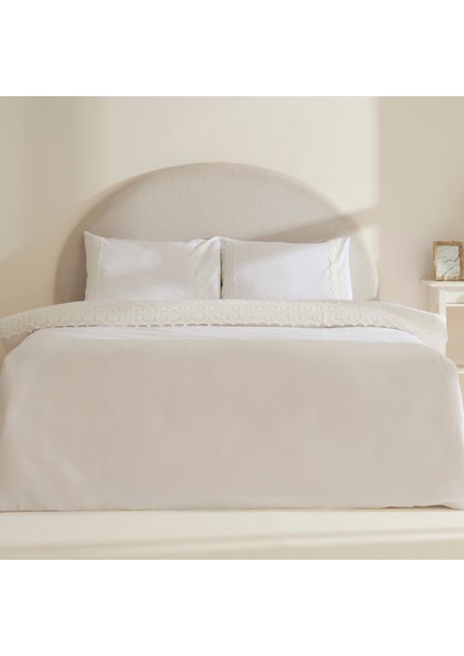 Nuvia Güpürlü Çift Kişilik Nevresim Takımı Beyaz