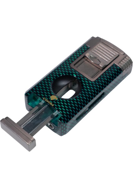 Çift Torch Pürmüz Yeşil Karbon Desenli Puro Çakmağı modelleri