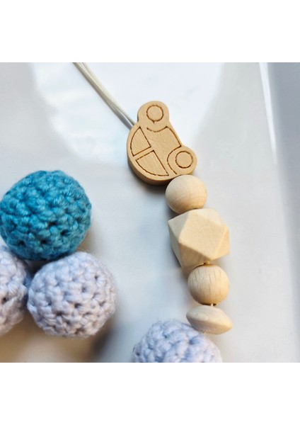 Arabalı Mavi Isimli Bebek Emzik Zinciri Askısı fiyatları