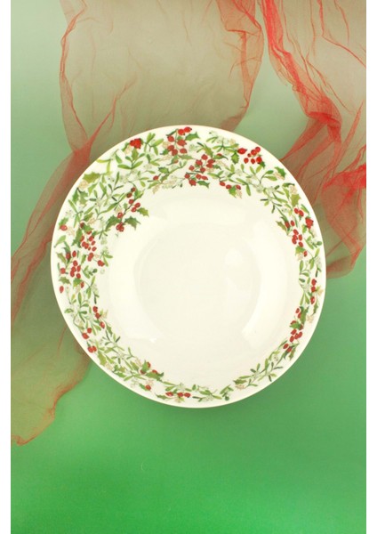 Holly Berries Büyük Boy Porselen Salata Kasesi