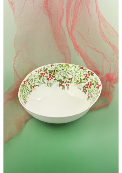 Holly Berries Büyük Boy Porselen Salata Kasesi fiyatları