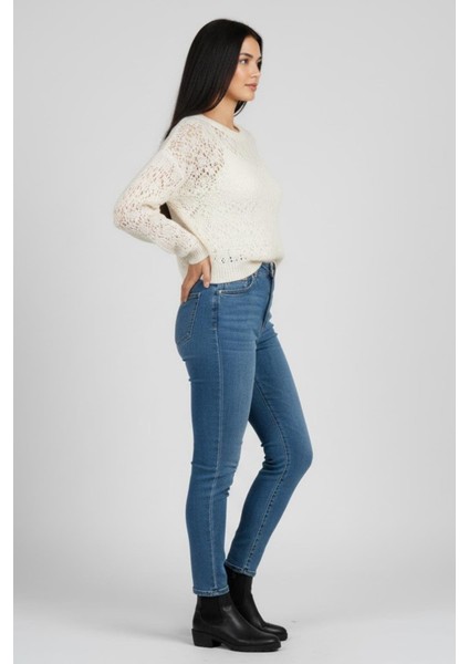 Kadın Krem Ajurlu Triko Kazak M1191 Bej fiyatları
