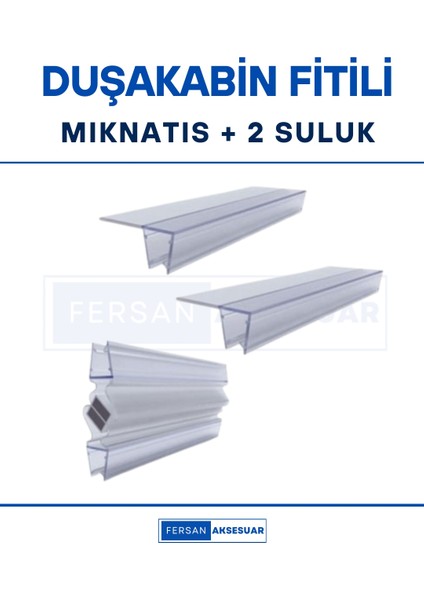Duşakabin Fitil Takımı ( Mıknatıs + 2 Suluk ) Şeffaf